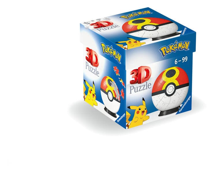 Ravensburger 3D Puzzle 11628 - Puzzle-Ball Pokémon Pokéballs - Wiederball - [EN] Repeat Ball - für große und kleine Pokémon Fans ab 6 Jahren