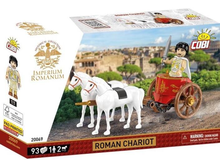 COBI Imperium Romanum 20069 - Roman Chariot, Römischer Streitwagen, Bausatz, 93 Klemmbausteine/1 Figur/2 Pferde