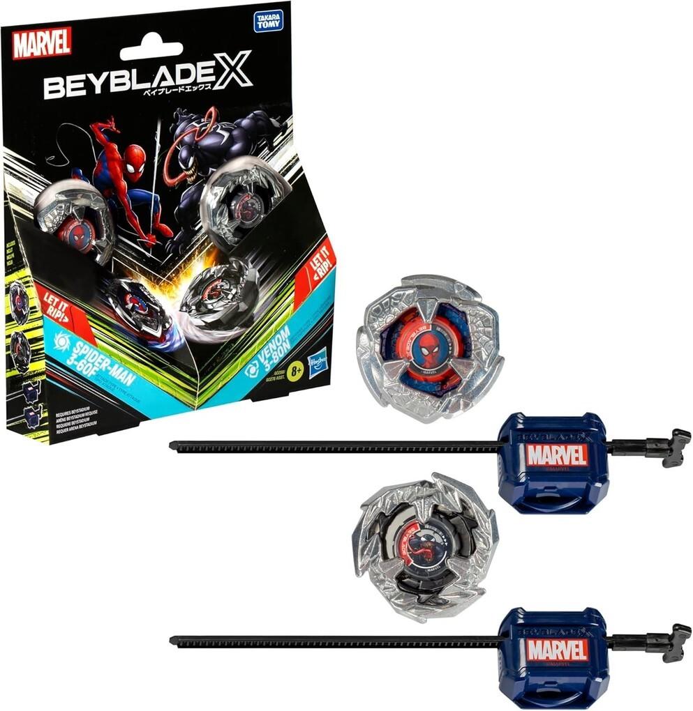 Hasbro G0288EU4 - Marvel Beyblade X, Spider-Man 3-60F vs. Venom 3-80N Multipack, Takara Tomy