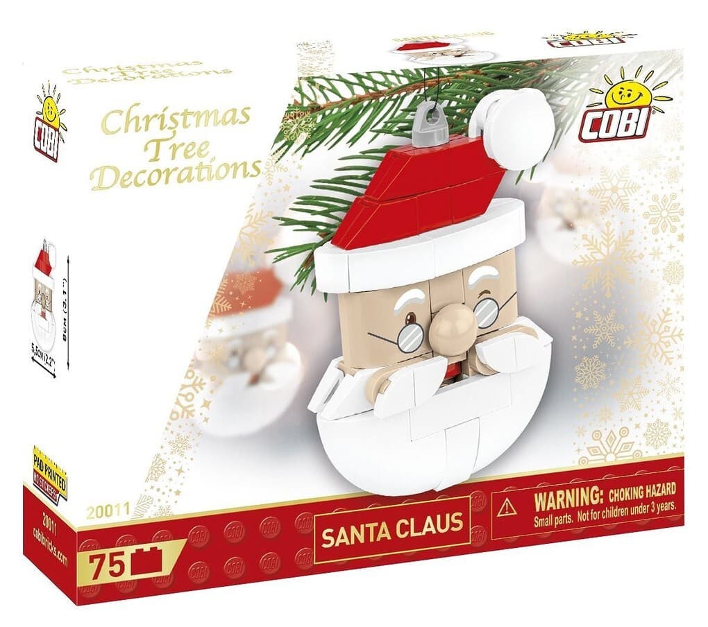 COBI 20011 - Weihnachtsmann, Christbaumschmuck, Bausatz 75 Klemmbausteine