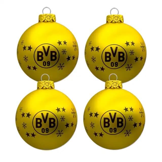 BVB 18660200 - BVB-Christbaumkugeln 4er Set, Borussia Dortmund