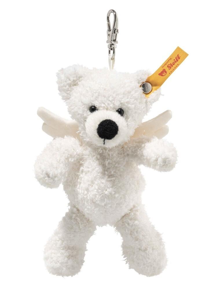 Steiff 112638 - Anhänger Lotte Teddybär Schutzengel, weiß, Plüsch-Schlüsselanhänger, 12 cm