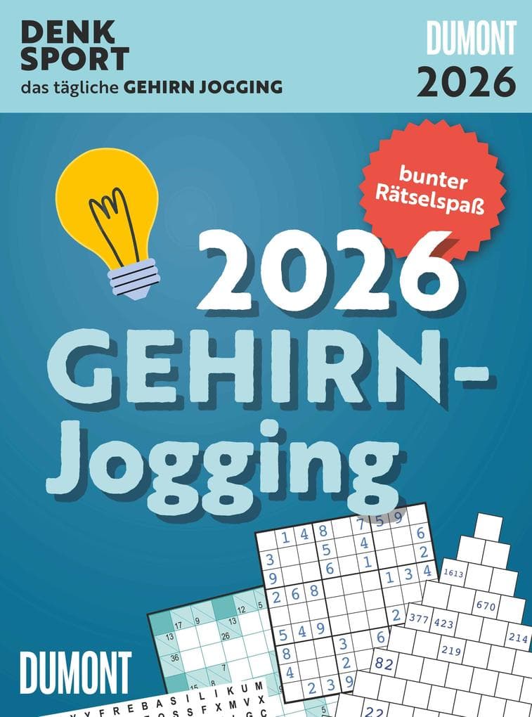 Gehirnjogging 2026 Tagesabreißkalender - 11,8x15,9 - Rätselkalender - Knobelkalender - Tischkalender