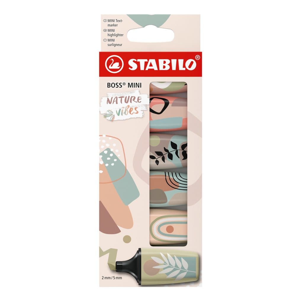 STABILO Textmarker BOSS MINI Naturevibes, 6er Set, 6 Farben