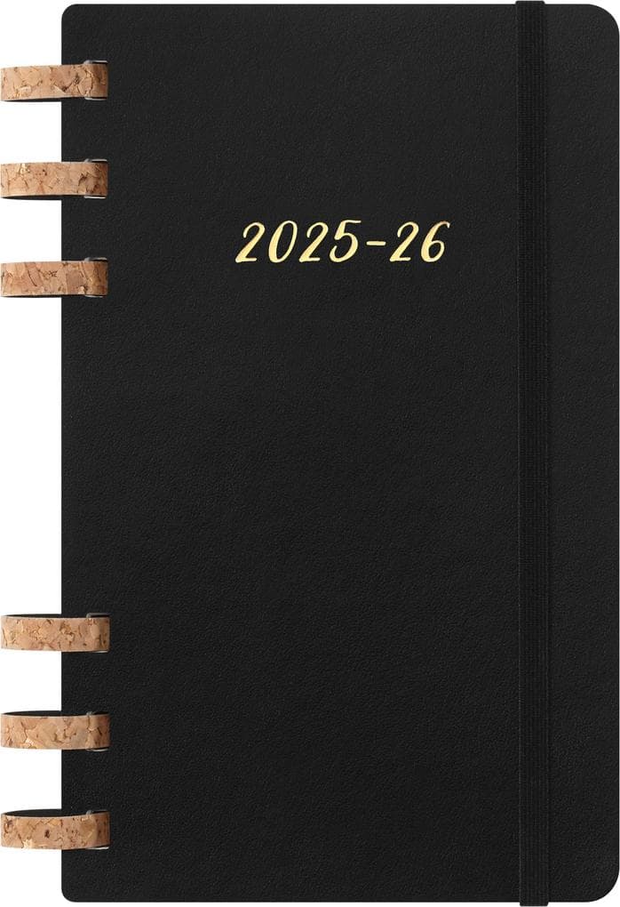 Moleskine 12 Monate Studienplaner mit Spiralbindung 2026, L/A5, Weicher Einband, Schwarz