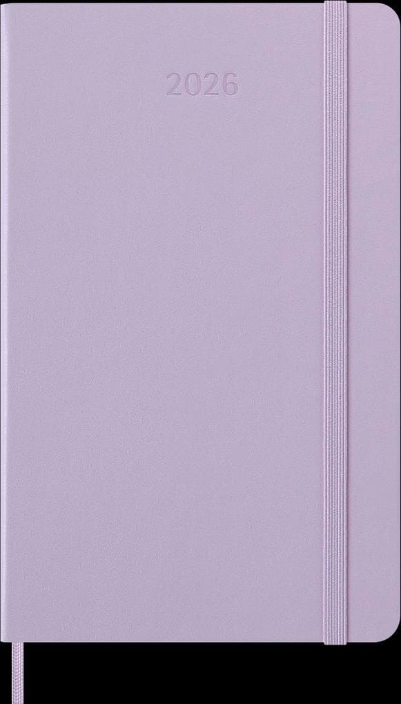 Moleskine 12 Monate Tageskalender 2026, Large/A5, 1 Tag = 1 Seite, fester Einband, Flieder