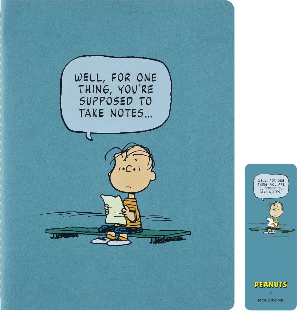 Moleskine Peanuts Linus Cahier limitierte Ausgabe, XL, liniert, Kartoneinband, Hellblau