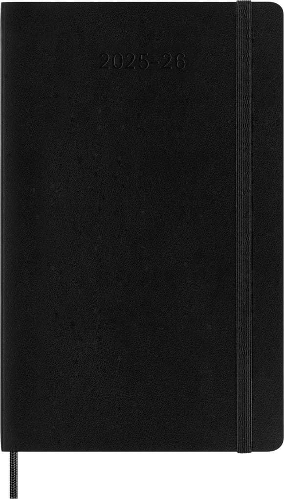 Moleskine 18 Monate Tagesnotizkalender 2025/2026, L/A5, 1 Tag = 1 Seite, Weicher Einband, Schwarz