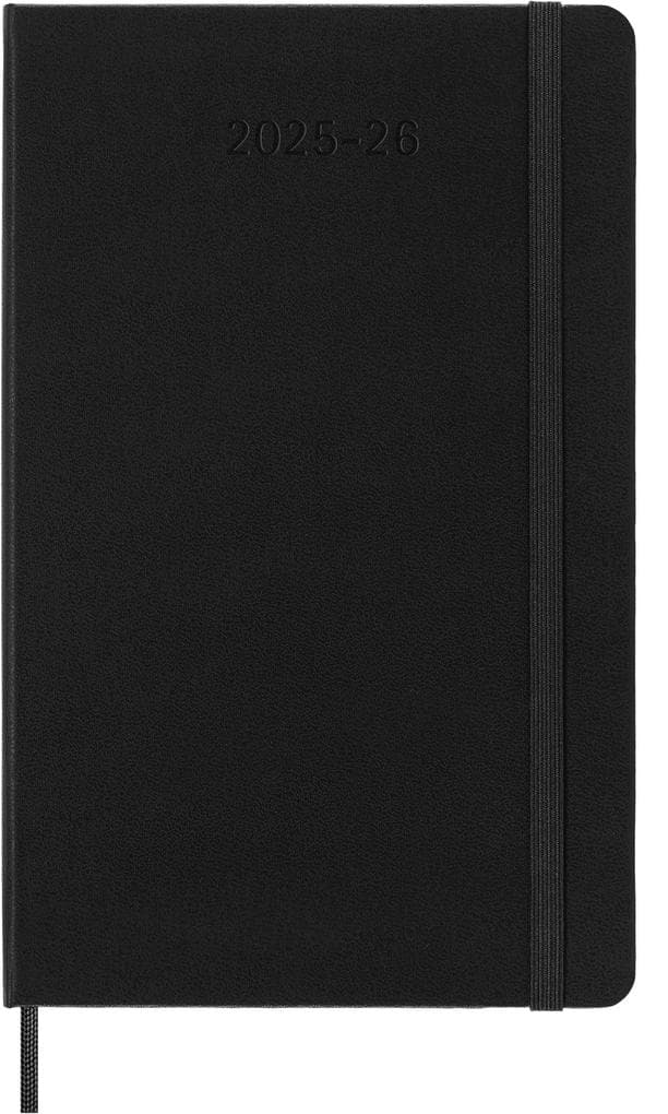 Moleskine 18 Monate Wochenkalender 2025/2026, L/A5, 1 Wo = 2 Seiten, Horizontal, Fester Einband, Schwarz