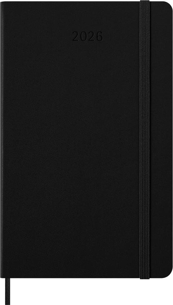 Moleskine 12 Monate Wochenkalender 2026, Large/A5, 1 Wo = 2 Seiten, horizontal, fester Einband, Schwarz