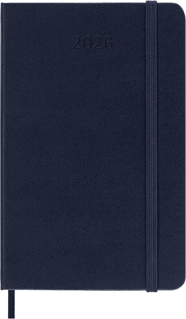 Moleskine 12 Monate Tageskalender 2026, Pocket/A6, 1 Tag = 1 Seite, Fester Einband, Saphir