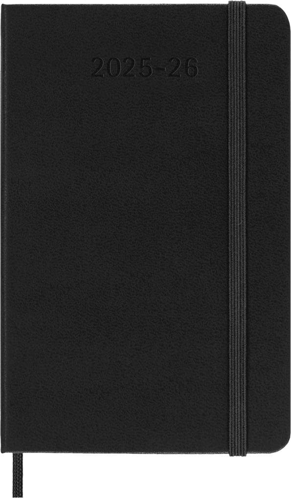 Moleskine 18 Monate Wochenkalender 2025/2026, P/A6, 1 Wo = 2 Seiten, Horizontal, Fester Einband, Schwarz