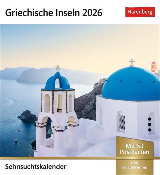 Griechische Inseln Sehnsuchtskalender 2026 - Wochenkalender mit 53 Postkarten