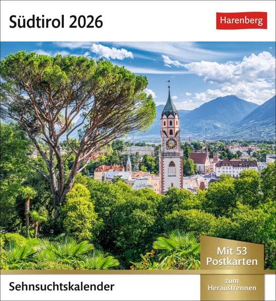 Südtirol Sehnsuchtskalender 2026 - Wochenkalender mit 53 Postkarten