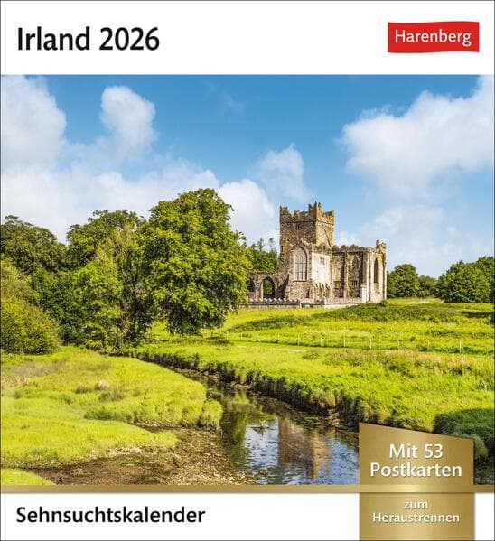 Irland Sehnsuchtskalender 2026 - Wochenkalender mit 53 Postkarten