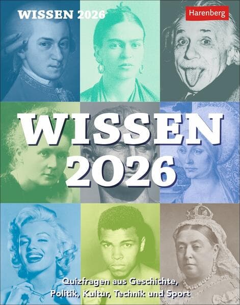 Wissen Tagesabreißkalender 2026 - Quizfragen aus Geschichte, Politik, Kultur, Technik und Sport