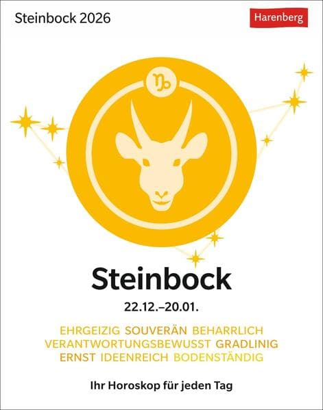 Steinbock Sternzeichenkalender 2026 - Tagesabreißkalender - Ihr Horoskop für jeden Tag