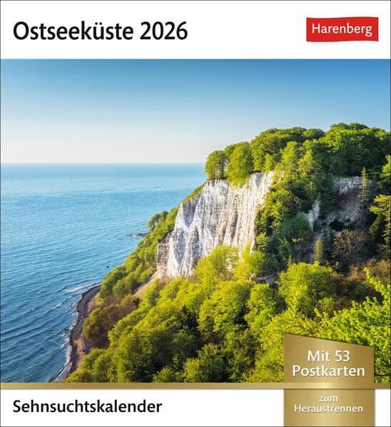 Ostseeküste Sehnsuchtskalender 2026 - Wochenkalender mit 53 Postkarten