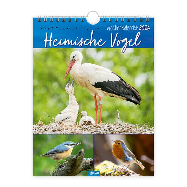 Trötsch Wochenkalender zum Hängen Heimische Vögel 2026