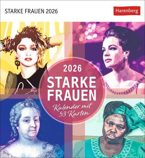 Starke Frauen Postkartenkalender 2026 - Kalender mit 53 Karten