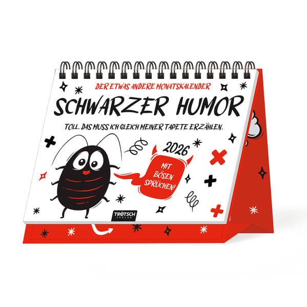 Trötsch Aufstellkalender Schwarzer Humor 2026