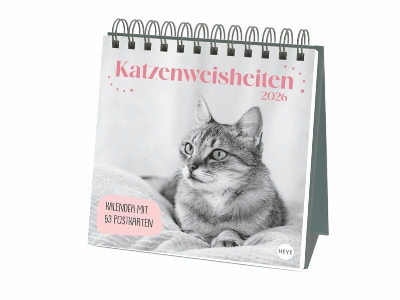 Katzen Weisheiten Premium-Postkartenkalender 2026