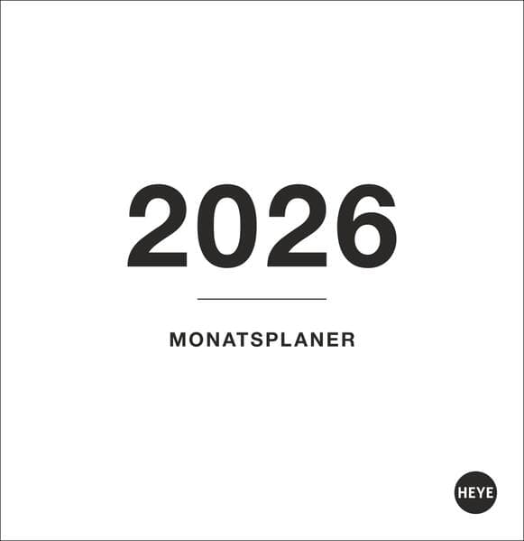 Black&White Monatsplaner zum Aufstellen 2026