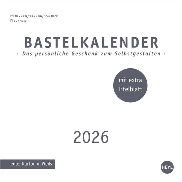 Premium-Bastelkalender weiß klein 2026