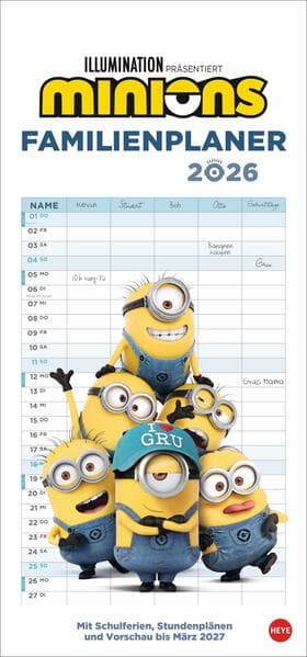 Minions Familienplaner 2026