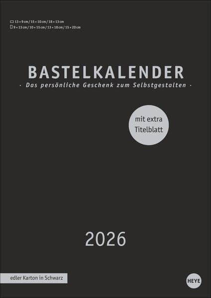 Premium-Bastelkalender schwarz A4 2026