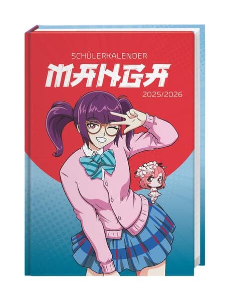 Manga Schülerkalender A5 2025/2026 - 17 Monate ab August 2025