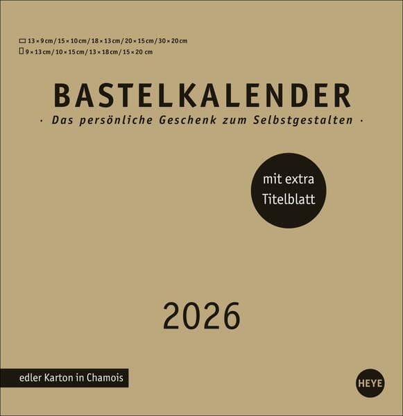 Premium-Bastelkalender gold groß 2026