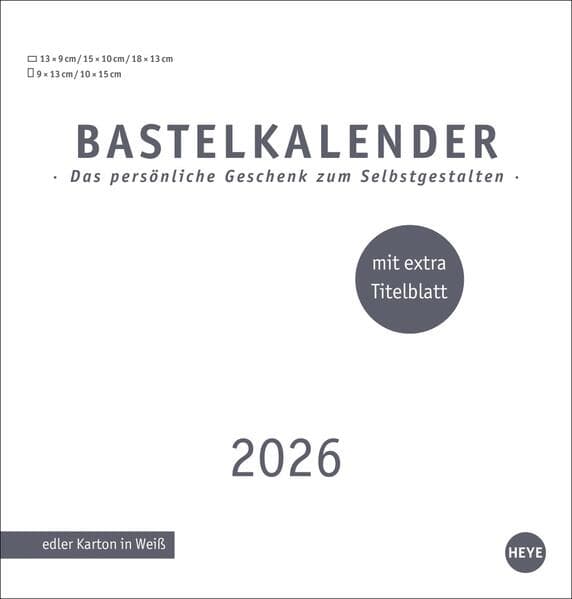 Premium-Bastelkalender weiß mittel 2026