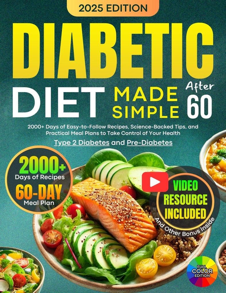 Diabetic Diet Made Simple After 60: 2000+ Days of Easy-to-Follow Recipes, Science-Backed Tips, and Practical Meal Plans to Take Control of Your Health