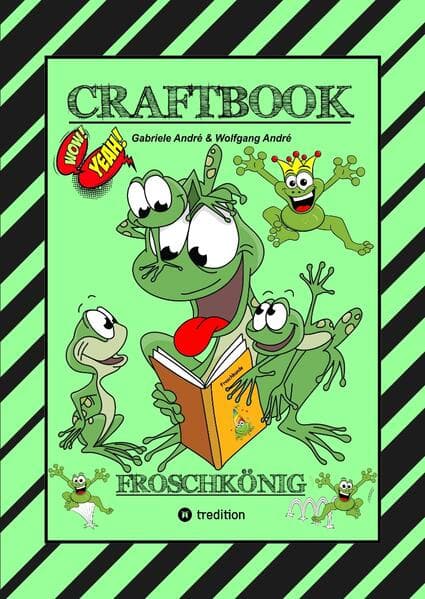 CRAFTBOOK - 120 BLATT MIT LUSTIGEN MOTIVEN - WISSENSWERTES - FROG JUMPING GAME - KNIFFLIGE RÄTSEL UND AUFGABEN - STORYTELLING - ZEICHNEN