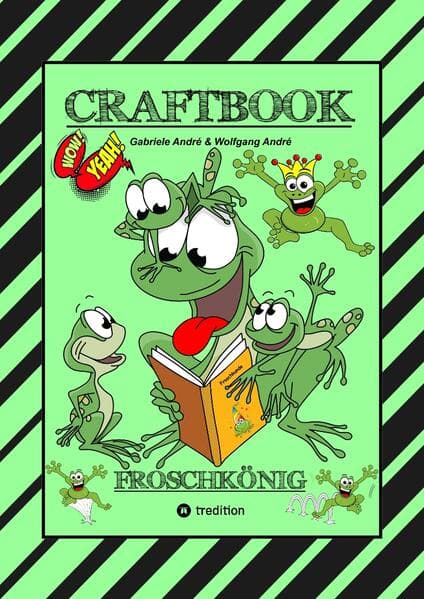 CRAFTBOOK - 120 BLATT MIT LUSTIGEN MOTIVEN - WISSENSWERTES - FROG JUMPING GAME - KNIFFLIGE RÄTSEL UND AUFGABEN - STORYTELLING - ZEICHNEN