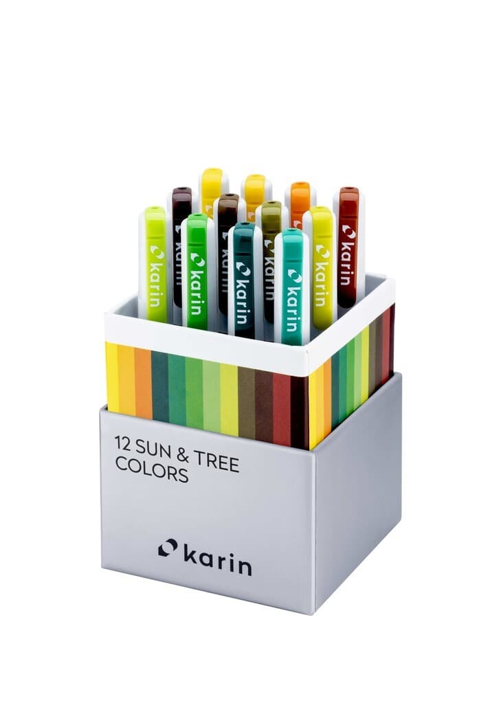 KARIN Marker Realbrush PRO Sun & Tree Colors, 12er Pinsel Set