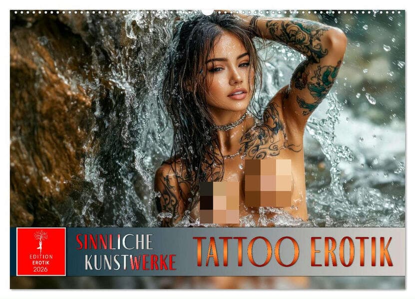 Tattoo Erotik - Sinnliche Kunstwerke (Wandkalender 2026 DIN A2 quer), CALVENDO Monatskalender