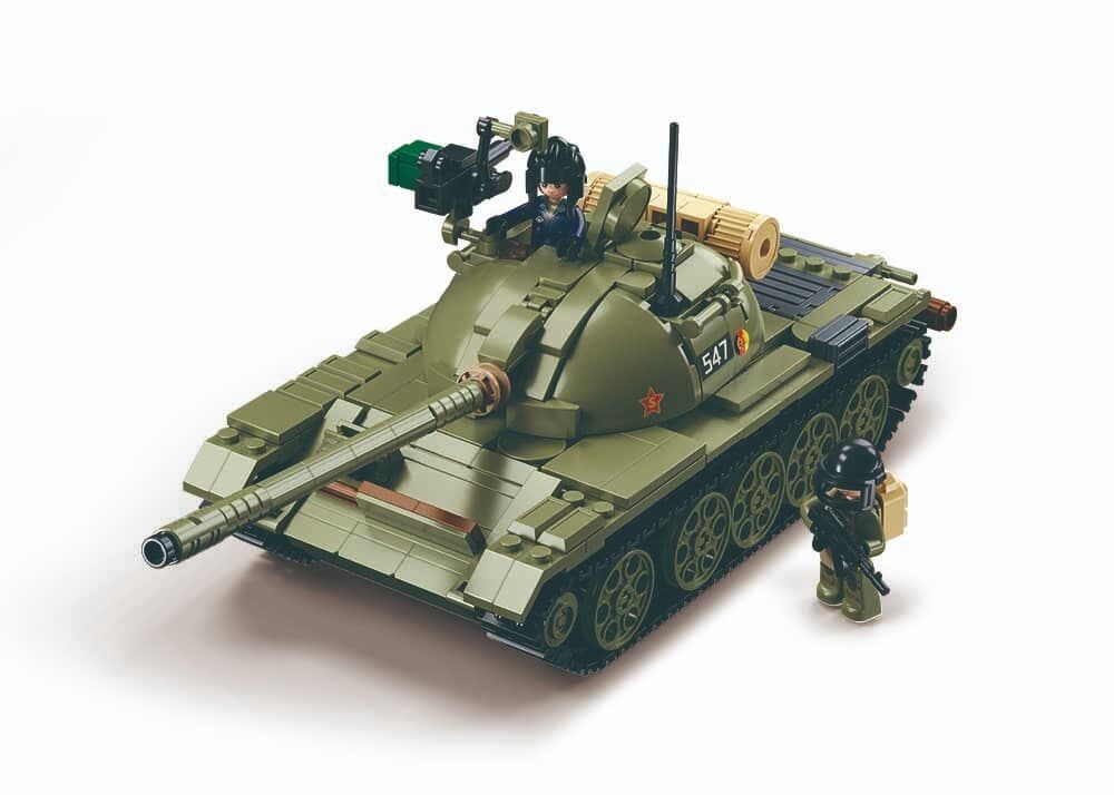 Sluban M38-B1135 - Panzer T54S, Kampfpanzer (MBT) 3-in-1, Bausatz 604 Klemmbausteine, 2 Figuren, Maßstab 1:35