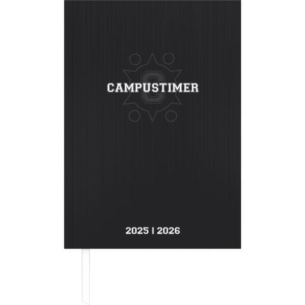 Campustimer Black - A5 Semester-Planer - Studenten-Kalender 2025/2026 - Notiz-Buch - schwarz - Weekl