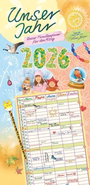 Unser Jahr - Unser Familienplaner für den Alltag 2026 - Familien-Timer - Termin-Planer - Kinder-Kalender - Familien-Kalender - 22x45