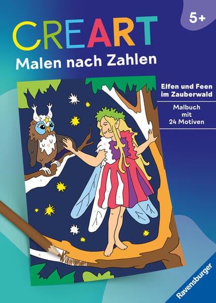 CreArt Malen nach Zahlen ab 5 - Elfen im Zauberwald