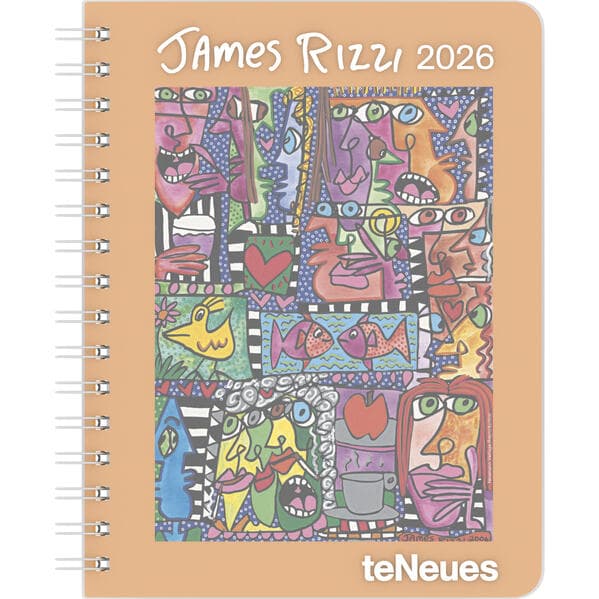 James Rizzi 2026 - Diary - Buchkalender - Taschenkalender - Kunstkalender - 16,5x21,6