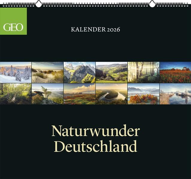 GEO - Naturwunder Deutschland 2026 - Wandkalender 60x55 cm, Naturfotografie-Kalender mit 12 Monatsbl