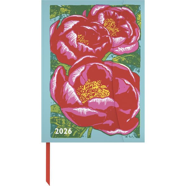 Kat Menschik - Flowers 2026 - Peonies - Diary - Buchkalender - Taschenkalender - 16x22