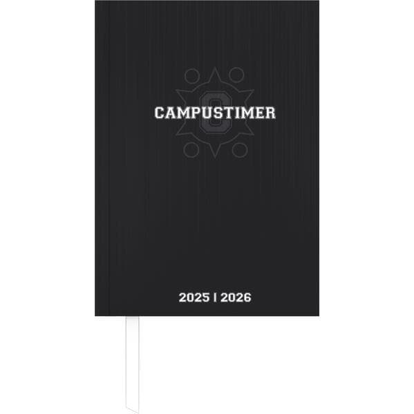 Campustimer Black - A6 Semester-Planer - Studenten-Kalender 2025/2026 - Notiz-Buch - schwarz - Weekly - Alpha Edition