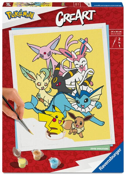 CreArt, Malen nach Zahlen Adults Trend Pokémon - Eevee Evolutions