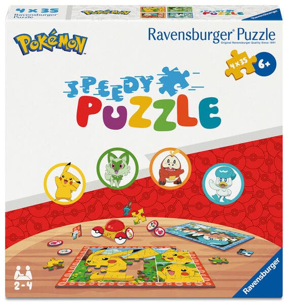 Kinderpuzzle 4x35 Teile - Speedy Puzzle Pokémon