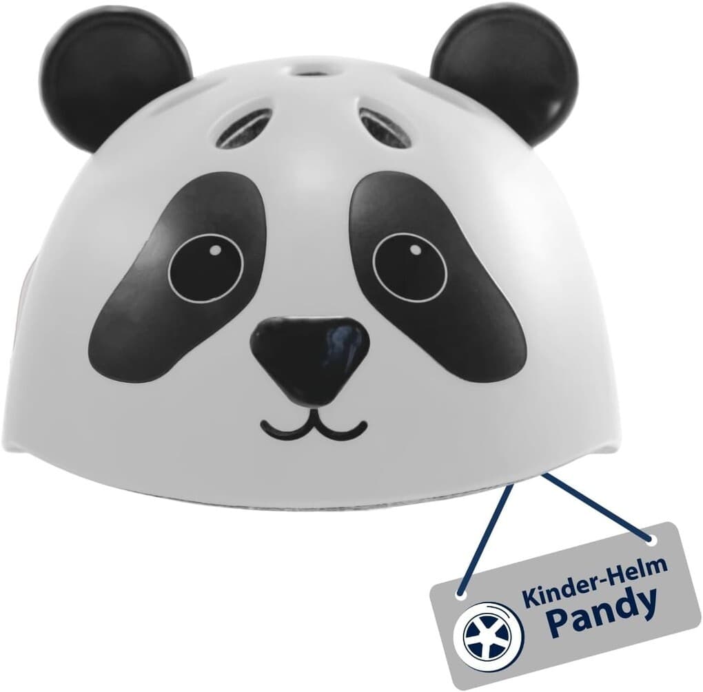 HUDORA 84921 - Kinderhelm Panda, Gr. 48-52, Sicherheitshelm für Fahrrad und Inlineskaten