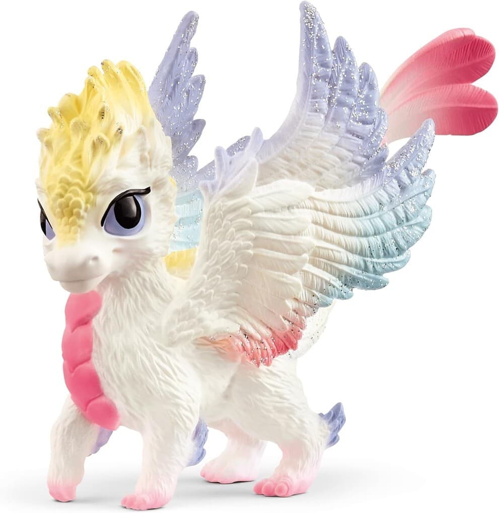 Schleich 70825 - Bayala, Regenbogen Babydrache, Spielfigur, 9,7x5,1x7,9cm